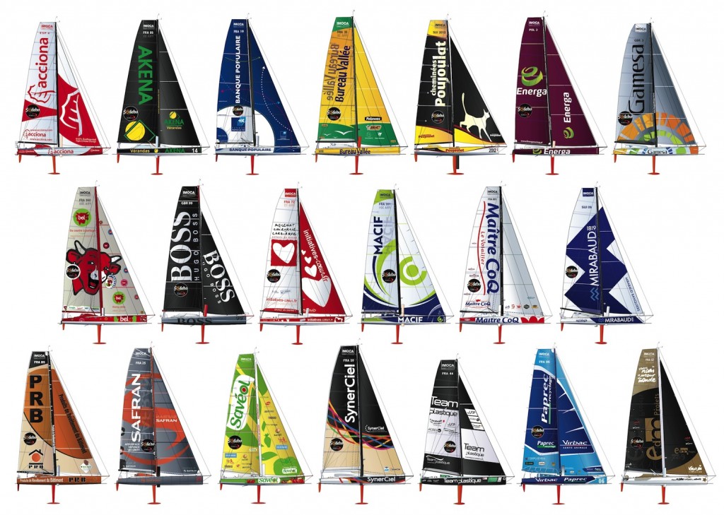 Les 20 bateaux au départ du Vendée-Globe 2012-2013