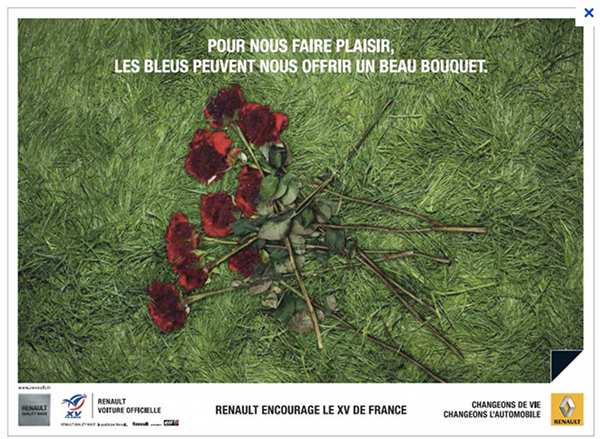 Publicité Renault pour le XV de France