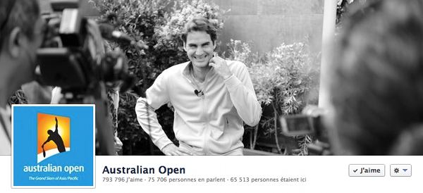 Roger Federer, tête d'affiche de la page Facebook de l'Open d'Australie
