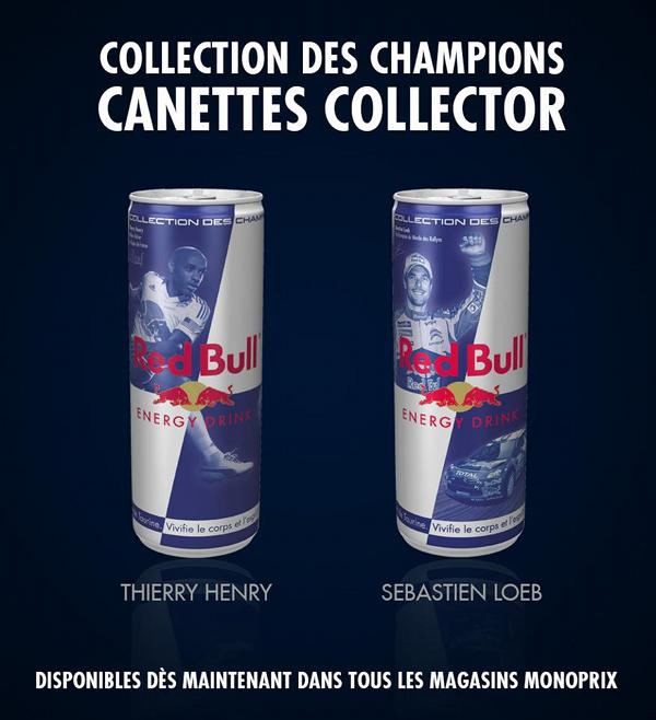 Red Bull : canettes collector avec la collection des champions
