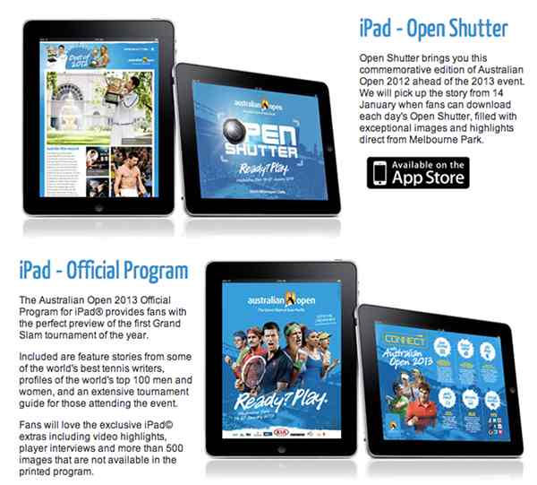 Application iPad - Australian Open