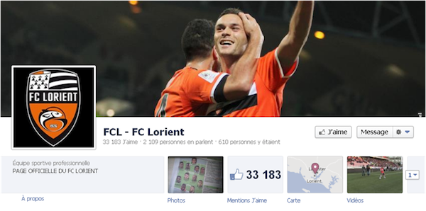 Page Facebook de Lorient