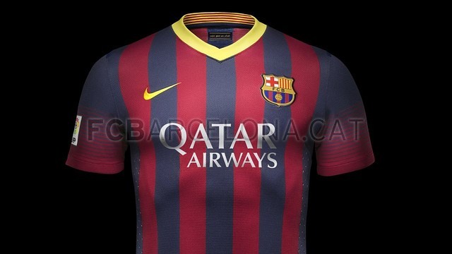 Qatar Airways, nouveau sponsor du Maillot Domicile du FC Barcelone version 2013-2014