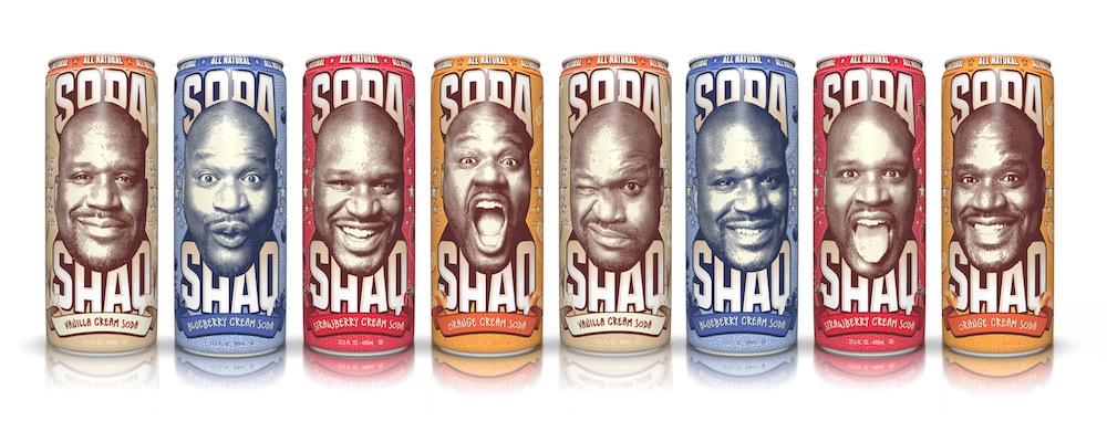 Le line-up de Soda Shaq, la boisson de Shaquille O'Neal