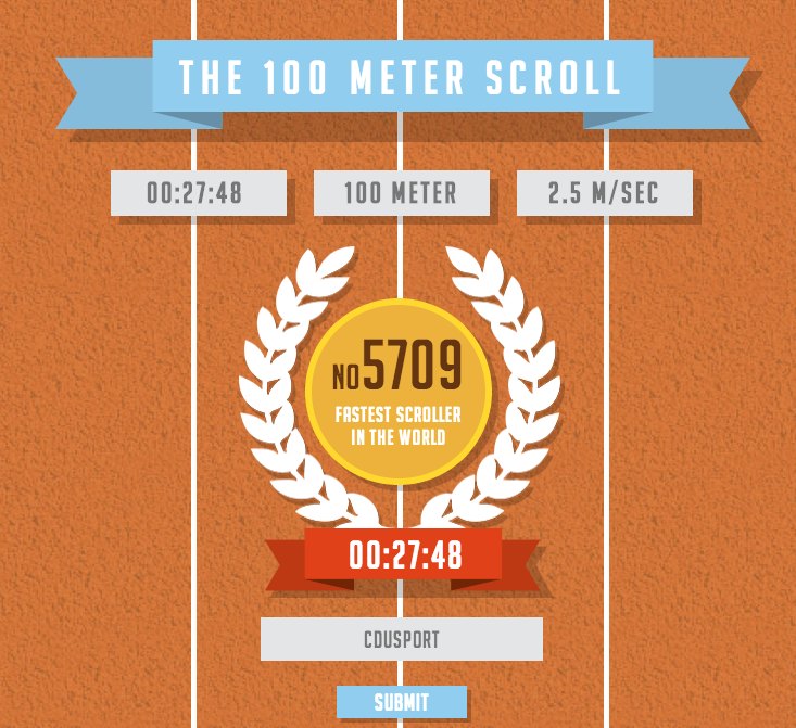 100 meter Scroll : record établi par CduSport