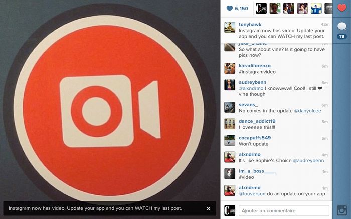Tony Hawk demande à ses fans de mettre à jour Instagram pour regarder sa première vidéo