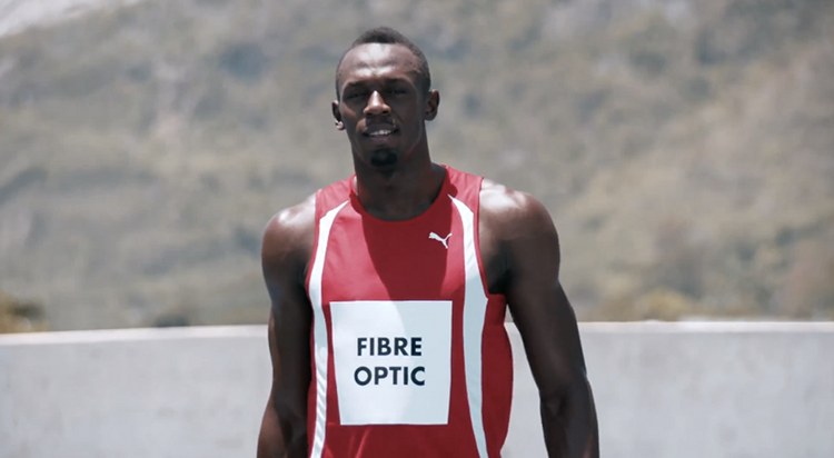 Usain Bolt est la fibre optique pour Virgin Media