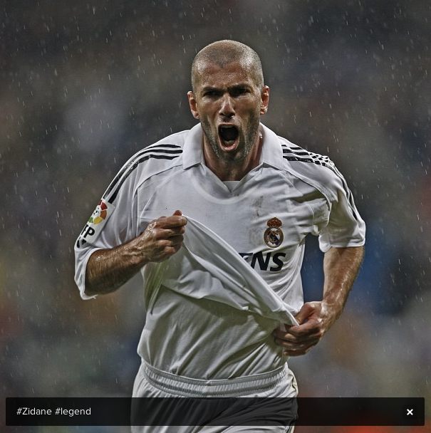 Photo de Zinedine Zidane dans le profil Instagram du Real Madrid