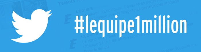 #Lequipe1million : affichez votre pseudo Twitter dans le quotidien l'Equipe !