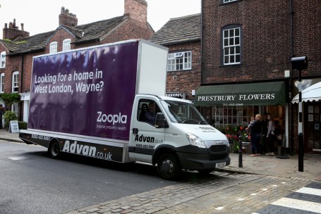 Camion Zoopla dans les rues de Londres
