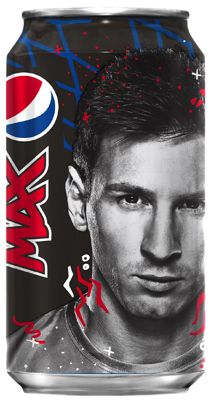 Canette Pepsi à l'effigie de Lionel Messi. Disponible au mois de Mars 2014.