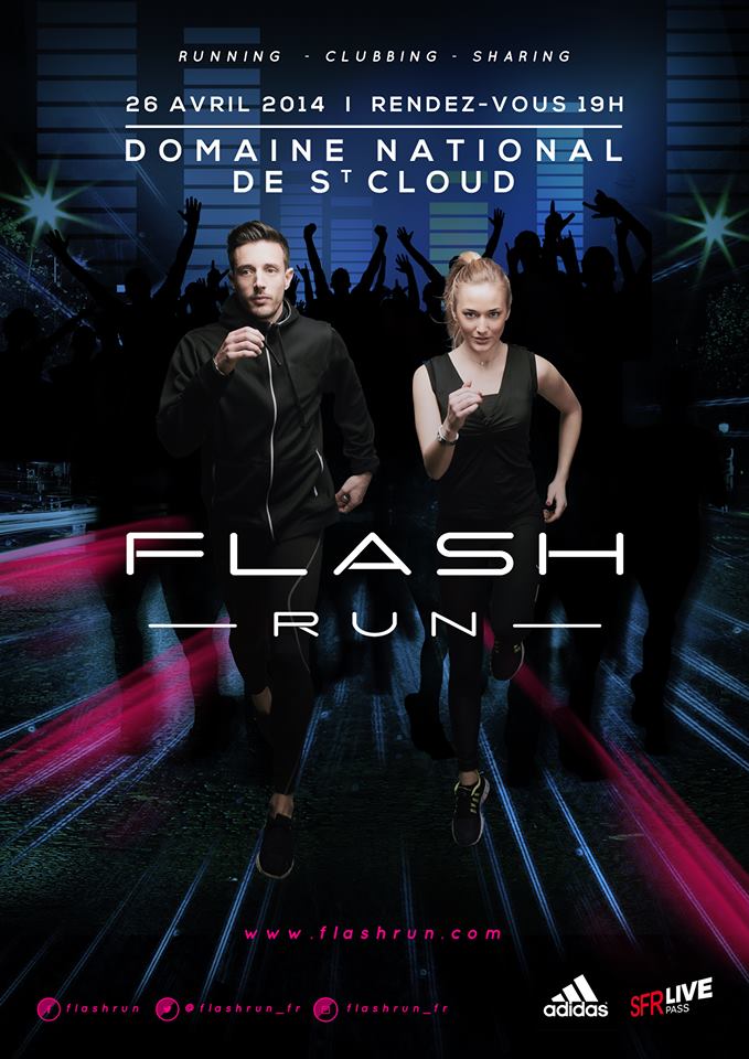 Affiche officielle de la Flash Run. Rendez-vous le 26 avril!