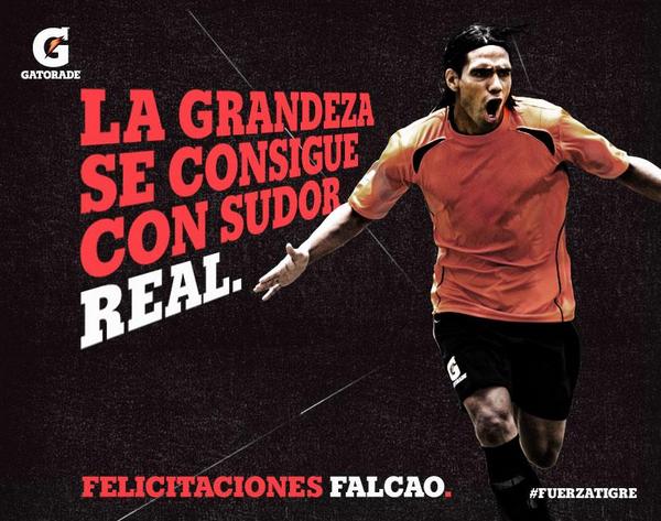 Gatorade a déjà préparé les félicitations pour le transfert de Falcao au Real Madrid.