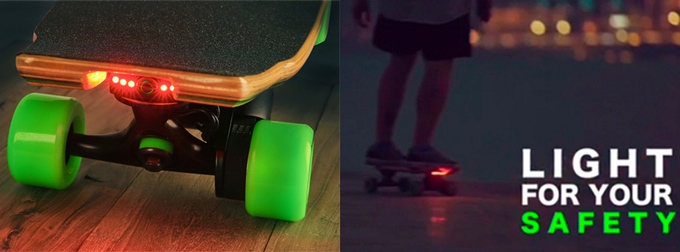 Des LED intégrées un skateboard électrique, il fallait y penser !