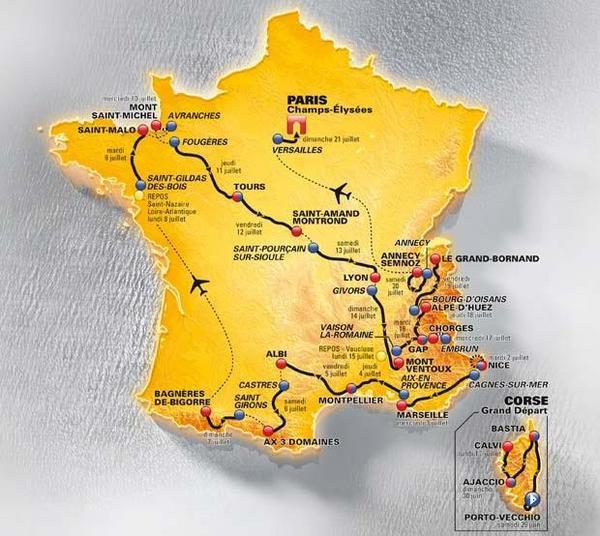 Le parcours du Tour de France 2013
