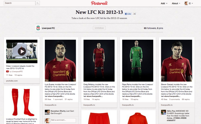 Le maillot de Liverpool sur Pinterest