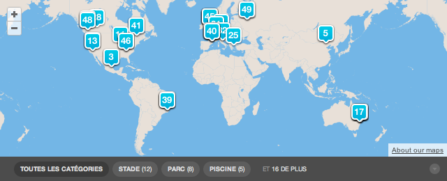 Les 49 emplacements de Foursquare pour les Jeux Olympiques
