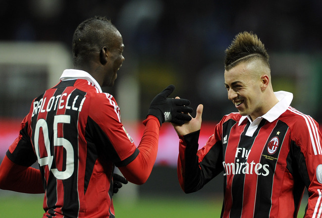 Mario Balotelli et Stephan El Shaarawy, joueurs de l'AC Milan
