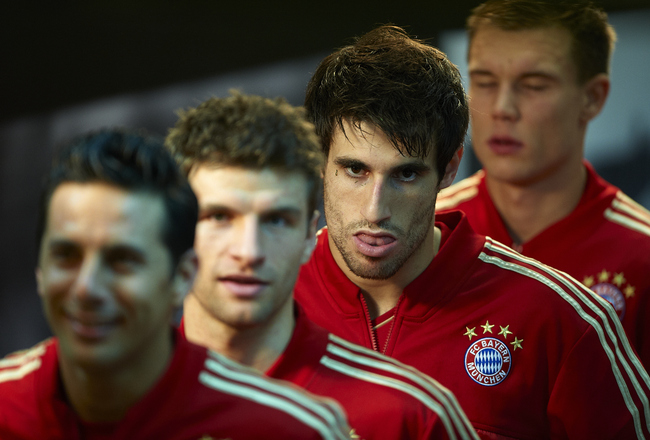 Les joueurs du Bayern Munich concentré avant de rentrer sur le terrain