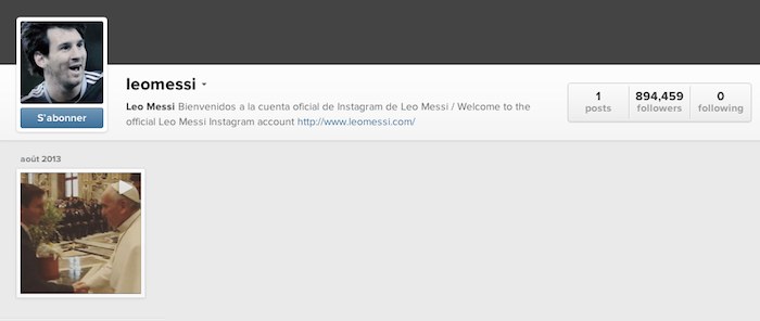 Lionel Messi lance son compte officiel Instagram