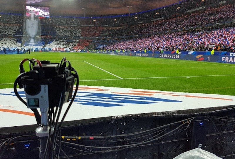 match football sport filmé à 360 degrés